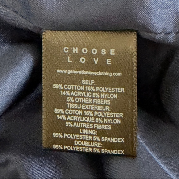 Generation Love Navy Cropped Tweed Kristen Blazer Jacket with Silver Chain, XS - Picture 7 of 11